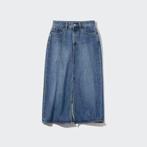 Uniqlo Denim Midi Skirt FRONT SLIT- Size 6